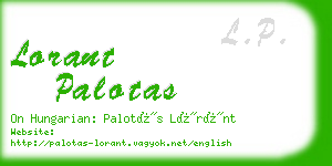 lorant palotas business card